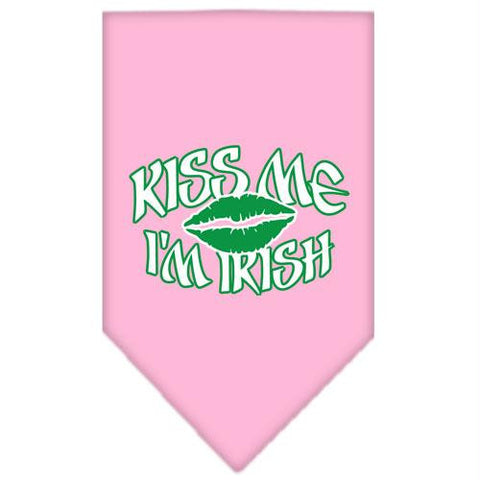 Kiss me I'm Irish Screen Print Bandana Light Pink Large