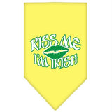 Kiss me I'm Irish Screen Print Bandana Yellow Large