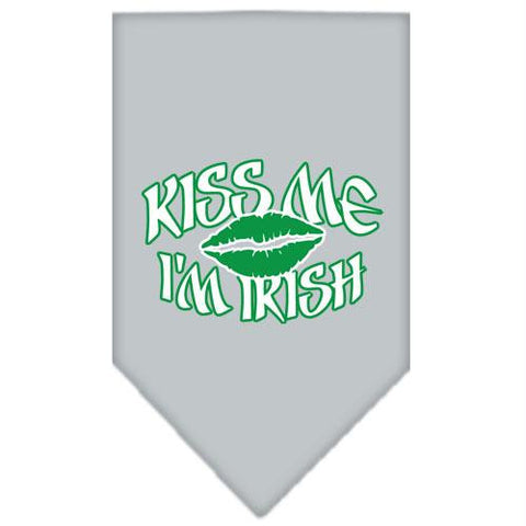 Kiss me I'm Irish Screen Print Bandana Grey Small