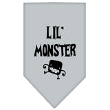 Lil Monster  Screen Print Bandana Grey Small