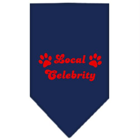 Local Celebrity Screen Print Bandana Navy Blue large