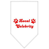 Local Celebrity Screen Print Bandana White Small