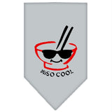 Miso Cool Screen Print Bandana Grey Small