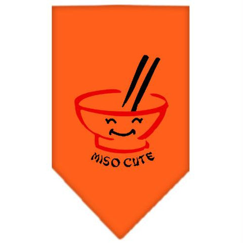 Miso Cute Screen Print Bandana Orange Large