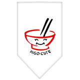 Miso Cute Screen Print Bandana White Small