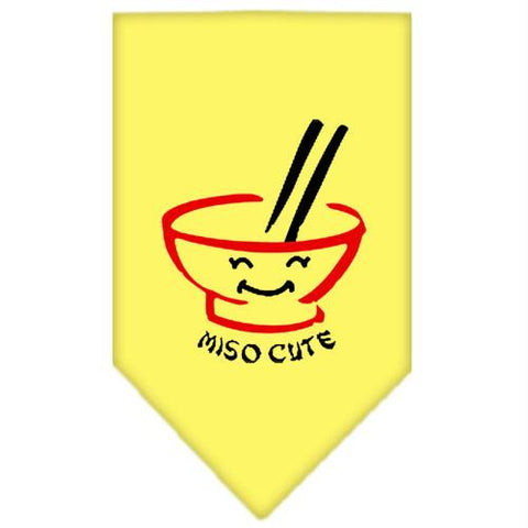 Miso Cute Screen Print Bandana Yellow Small