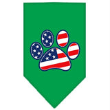 Patriotic Paw Screen Print Bandana Emerald Green Small