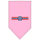 Patriotic Star Paw Screen Print Bandana Light Pink Large