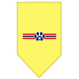 Patriotic Star Paw Screen Print Bandana Yellow Large