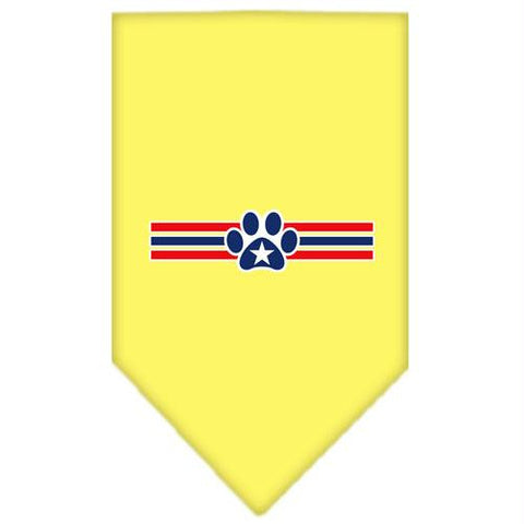 Patriotic Star Paw Screen Print Bandana Yellow Large