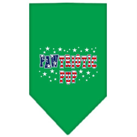 Pawtriotic Pup Screen Print Bandana Emerald Green Large