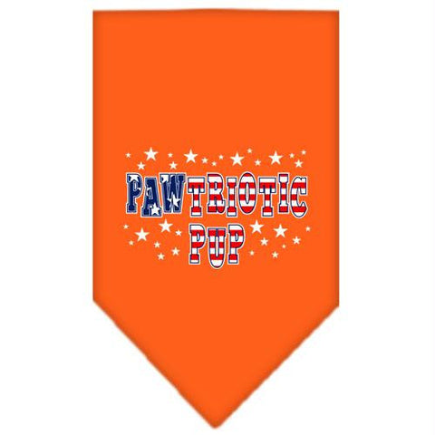 Pawtriotic Pup Screen Print Bandana Orange Large