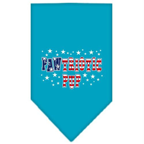 Pawtriotic Pup Screen Print Bandana Turquoise Large