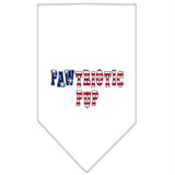 Pawtriotic Pup Screen Print Bandana White Large