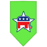 Republican Screen Print Bandana Lime Green Small