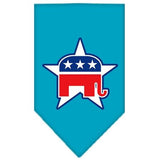 Republican Screen Print Bandana Turquoise Small