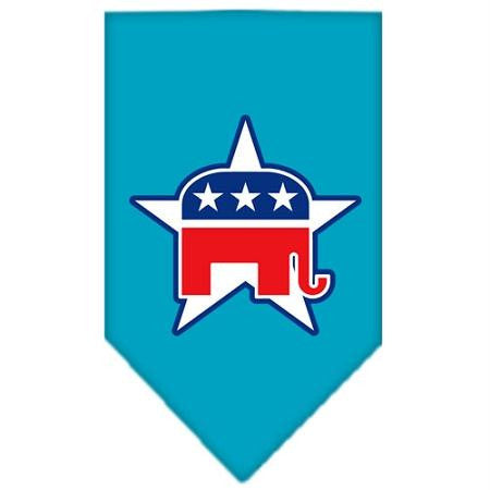 Republican Screen Print Bandana Turquoise Small