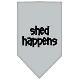 Shed Happens  Screen Print Bandana Grey Large