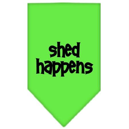 Shed Happens  Screen Print Bandana Lime Green Large