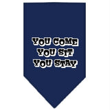 You Come, You Sit, You Stay Screen Print Bandana Navy Blue large