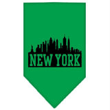 New York Skyline Screen Print Bandana Emerald Green Large