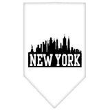 New York Skyline Screen Print Bandana White Large