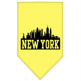 New York Skyline Screen Print Bandana Yellow Small