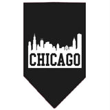 Chicago Skyline Screen Print Bandana Black Small