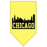 Chicago Skyline Screen Print Bandana Yellow Small