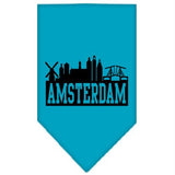 Amsterdam Skyline Screen Print Bandana Turquoise Large