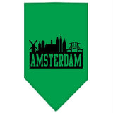 Amsterdam Skyline Screen Print Bandana Emerald Green Small