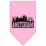 Amsterdam Skyline Screen Print Bandana Light Pink Small