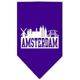 Amsterdam Skyline Screen Print Bandana Purple Small