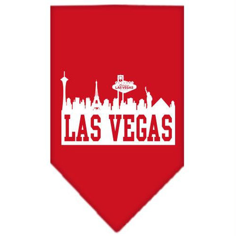 Las Vegas Skyline Screen Print Bandana Red Large