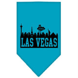 Las Vegas Skyline Screen Print Bandana Turquoise Large