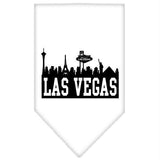 Las Vegas Skyline Screen Print Bandana White Large