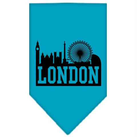 London Skyline Screen Print Bandana Turquoise Large