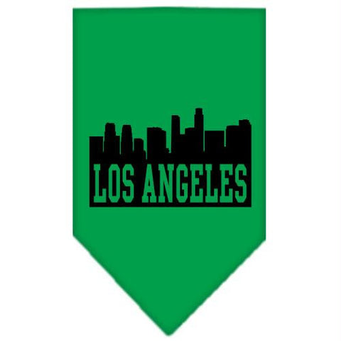 Los Angeles Skyline Screen Print Bandana Emerald Green Small