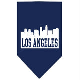 Los Angeles Skyline Screen Print Bandana Navy Blue Small