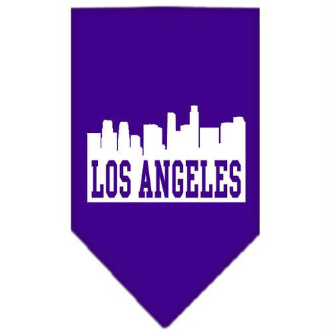 Los Angeles Skyline Screen Print Bandana Purple Small