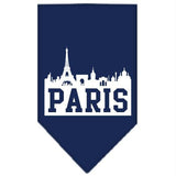 Paris Skyline Screen Print Bandana Navy Blue large