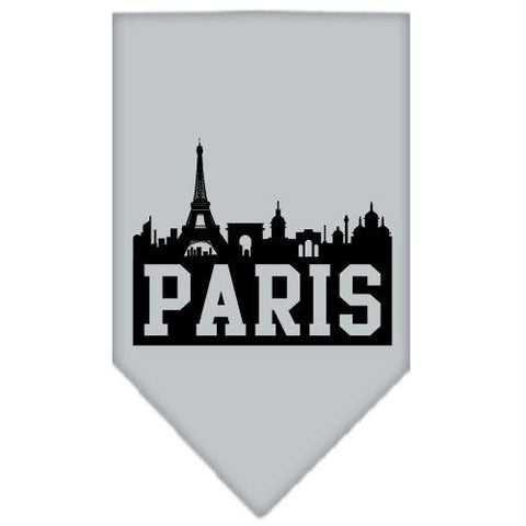 Paris Skyline Screen Print Bandana Grey Small