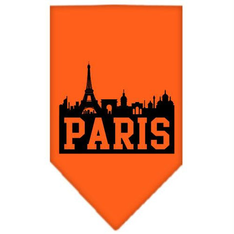 Paris Skyline Screen Print Bandana Orange Small