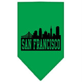 San Francisco Skyline Screen Print Bandana Emerald Green Small