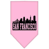 San Francisco Skyline Screen Print Bandana Light Pink Small