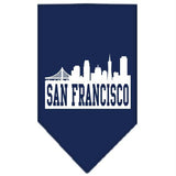 San Francisco Skyline Screen Print Bandana Navy Blue Small