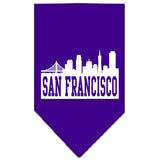 San Francisco Skyline Screen Print Bandana Purple Small