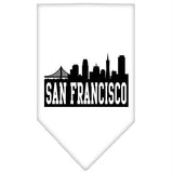 San Francisco Skyline Screen Print Bandana White Small