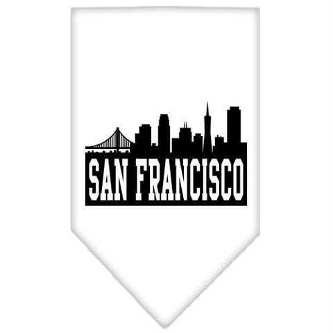 San Francisco Skyline Screen Print Bandana White Small