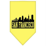 San Francisco Skyline Screen Print Bandana Yellow Small